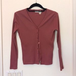 Newport News pink cardigan sweater. Size M.